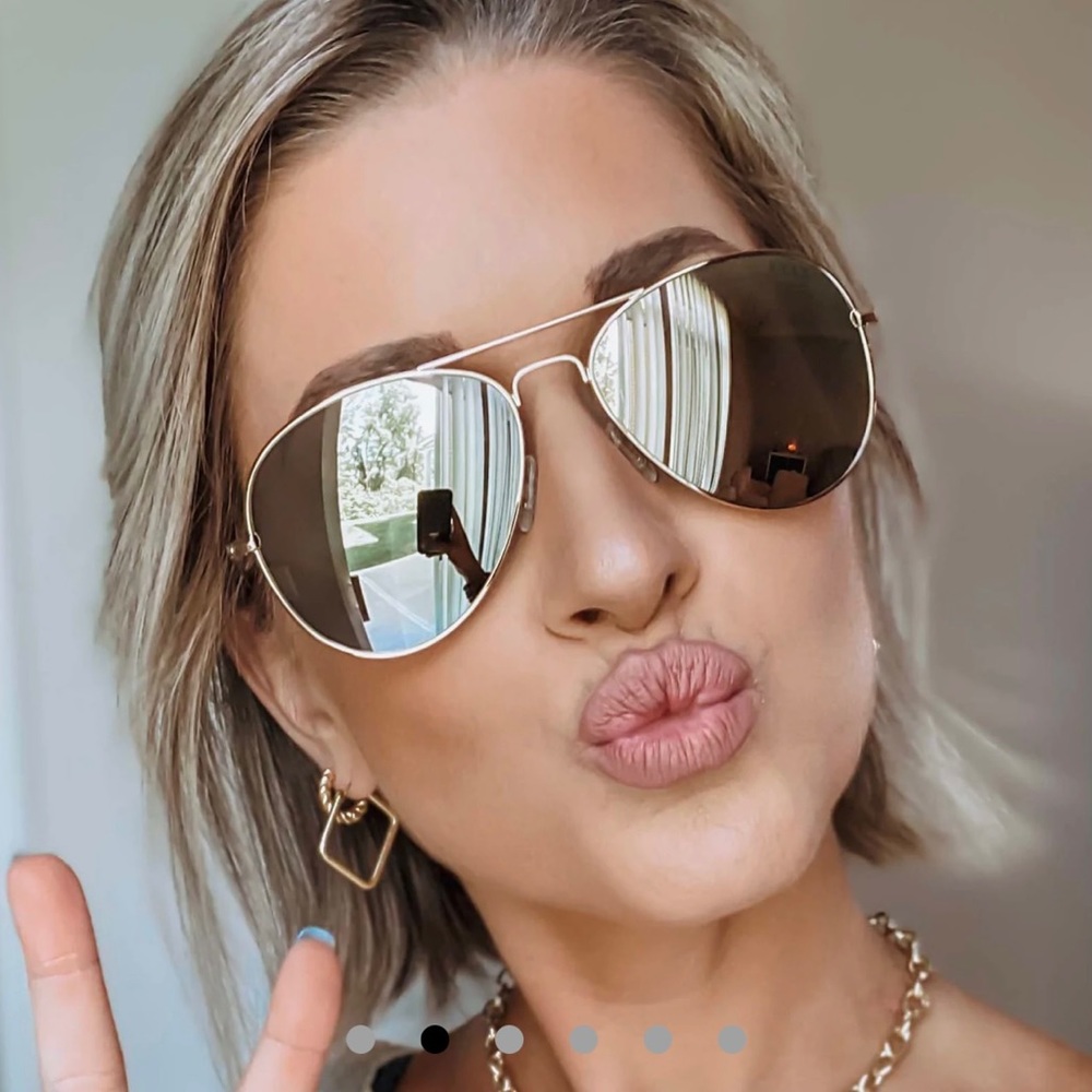 Gold Mirrored Aviator Sunglasses (polarized).
